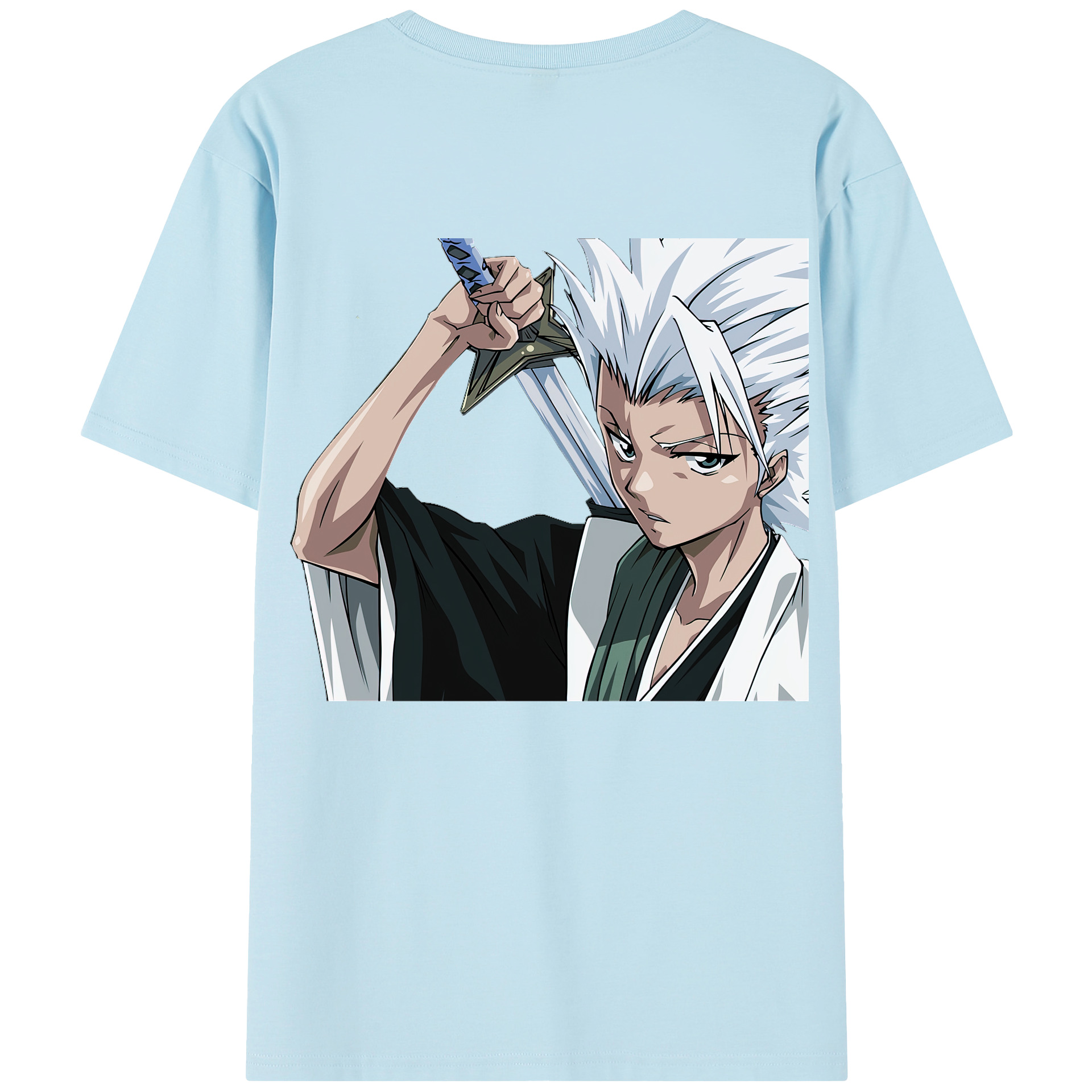 （画像用） ブリーチ 日番谷冬獅郎（ひつがや とうしろう） BLEACH Hitsugaya Toushirou 綿100％半袖Tシャツ（背面プリント）